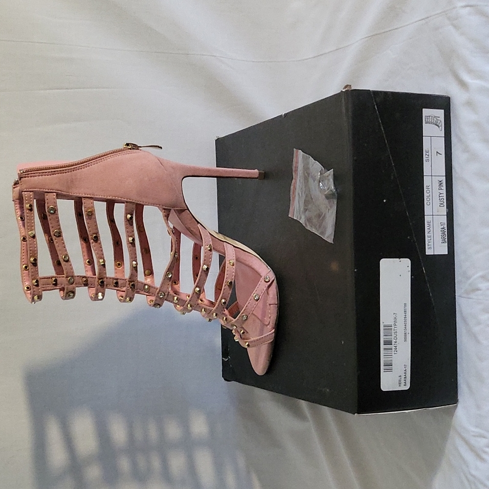 Pink stilettos, with studs